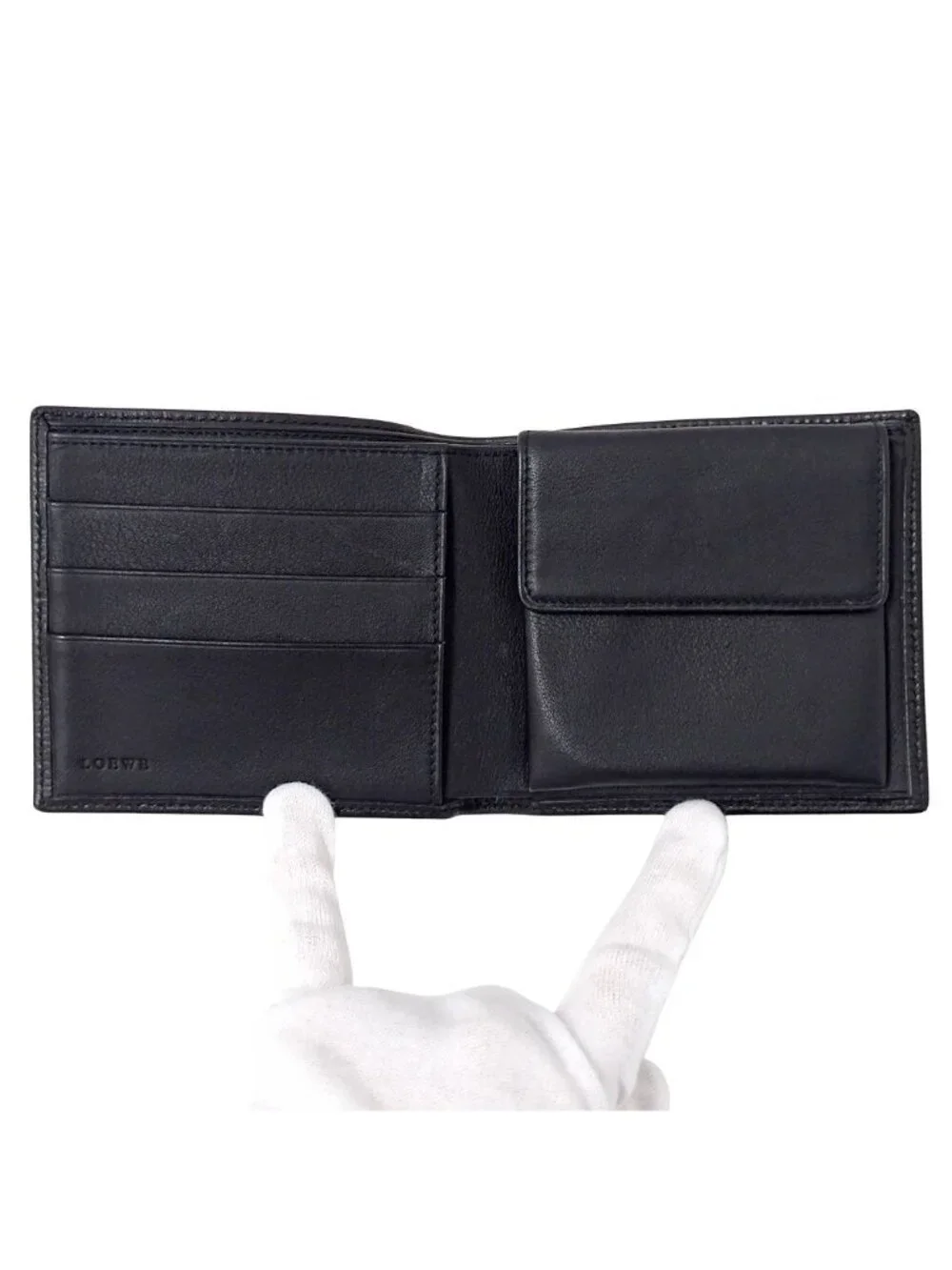 Loewe Wallet Bifold Leather Black Mini Small